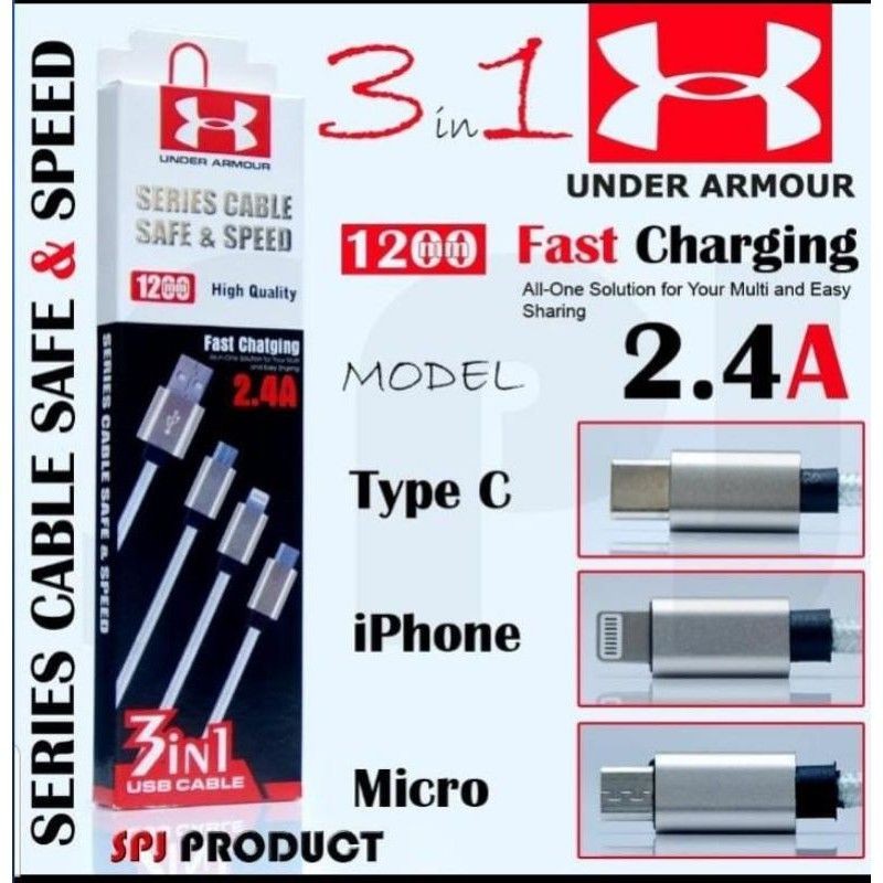 KABEL UNDER ARMOUR 3 IN 1 FAST CHARGING